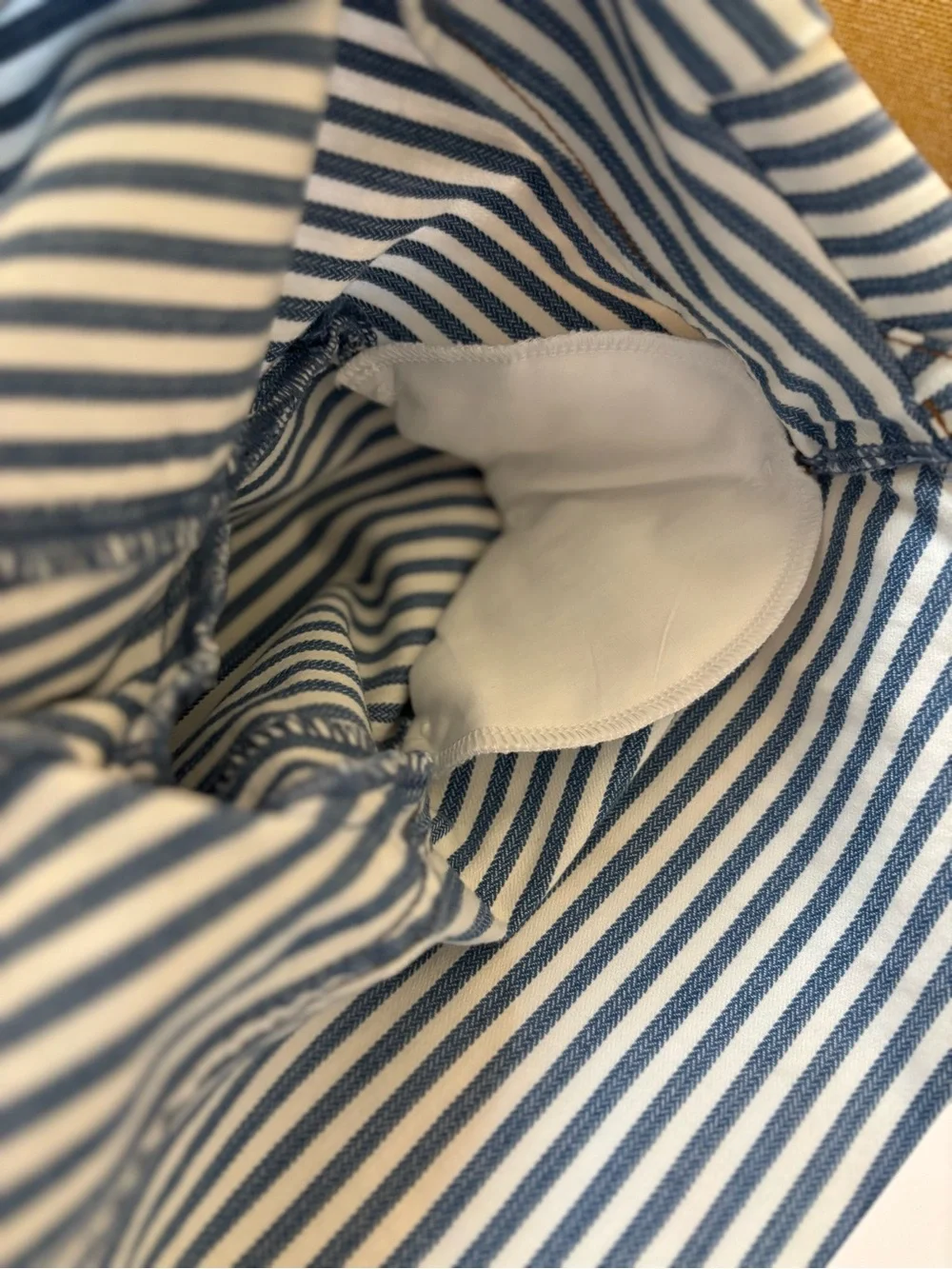 Chico’s Striped Blazer Double-Breasted Denim NWT Blue White 0.5/Womens S (6)